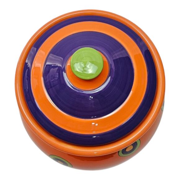 All U Can Handle Cookie Jar Cannister Dancing Dots Retro - Picture 4 of 11